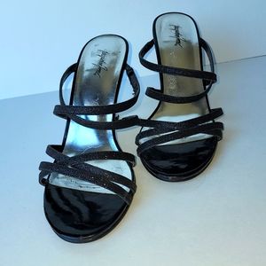 Jacqueline Ferrar Black Strappy Heels Size 7M